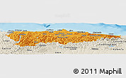 Political Panoramic Map of Asturias, shaded relief outside