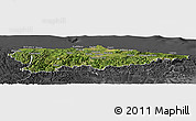 Satellite Panoramic Map of Asturias, darken, desaturated
