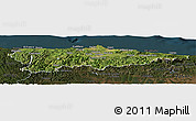 Satellite Panoramic Map of Asturias, darken