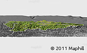 Satellite Panoramic Map of Asturias, desaturated