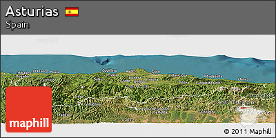 Satellite Panoramic Map of Asturias