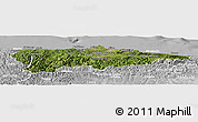 Satellite Panoramic Map of Asturias, lighten, desaturated