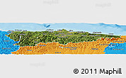 Satellite Panoramic Map of Asturias, political outside