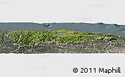 Satellite Panoramic Map of Asturias, semi-desaturated