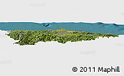 Satellite Panoramic Map of Asturias, single color outside