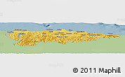 Savanna Style Panoramic Map of Asturias, single color outside