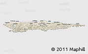 Shaded Relief Panoramic Map of Asturias, cropped outside