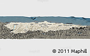 Shaded Relief Panoramic Map of Asturias, darken
