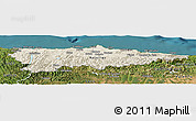 Shaded Relief Panoramic Map of Asturias, satellite outside