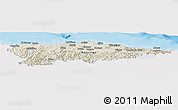 Shaded Relief Panoramic Map of Asturias, single color outside
