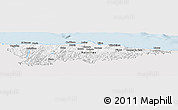 Silver Style Panoramic Map of Asturias, single color outside