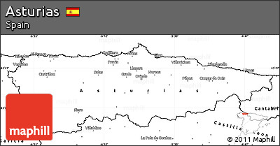 Blank Simple Map of Asturias