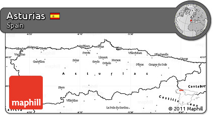 Blank Simple Map of Asturias
