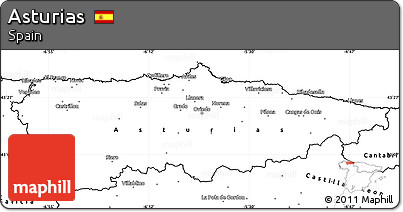 Blank Simple Map of Asturias