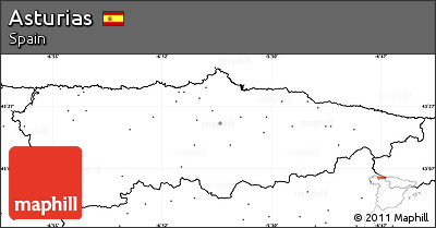 Blank Simple Map of Asturias, no labels