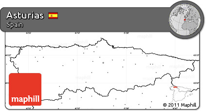 Blank Simple Map of Asturias, no labels