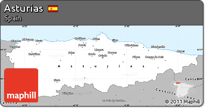 Gray Simple Map of Asturias