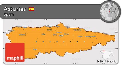 Political Simple Map of Asturias, cropped outside