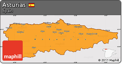 Political Simple Map of Asturias, cropped outside
