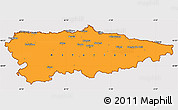 Political Simple Map of Asturias, cropped outside