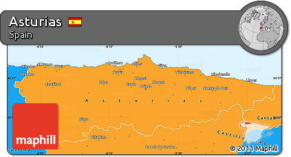 Political Simple Map of Asturias