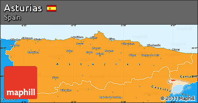 Political Simple Map of Asturias