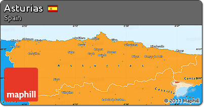 Political Simple Map of Asturias