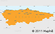 Political Simple Map of Asturias, single color outside