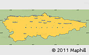 Savanna Style Simple Map of Asturias, cropped outside
