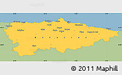 Savanna Style Simple Map of Asturias, single color outside
