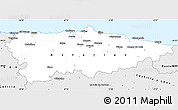 Silver Style Simple Map of Asturias