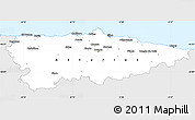 Silver Style Simple Map of Asturias, single color outside