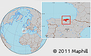 Gray Location Map of Cantabria