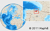 Shaded Relief Location Map of Cantabria