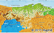 Physical Map of Cantabria, political outside