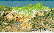 Physical Map of Cantabria, satellite outside