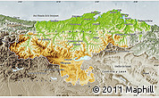 Physical Map of Cantabria, semi-desaturated