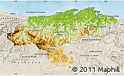 Physical Map of Cantabria, shaded relief outside