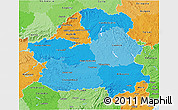 Political Shades 3D Map of Castilla-La Mancha