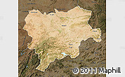 Satellite Map of Albacete, darken