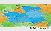 Political Shades Panoramic Map of Castilla-La Mancha