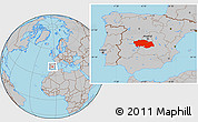 Gray Location Map of Toledo