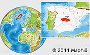 Physical Location Map of Toledo, highlighted country