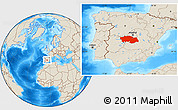 Shaded Relief Location Map of Toledo