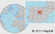 Gray Location Map of Segovia