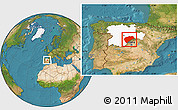 Satellite Location Map of Segovia, highlighted parent region
