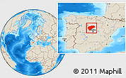 Shaded Relief Location Map of Segovia