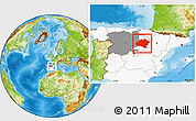 Physical Location Map of Soria, highlighted country, highlighted parent region
