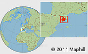 Savanna Style Location Map of Barcelona