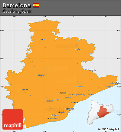Political Simple Map of Barcelona, single color outside
